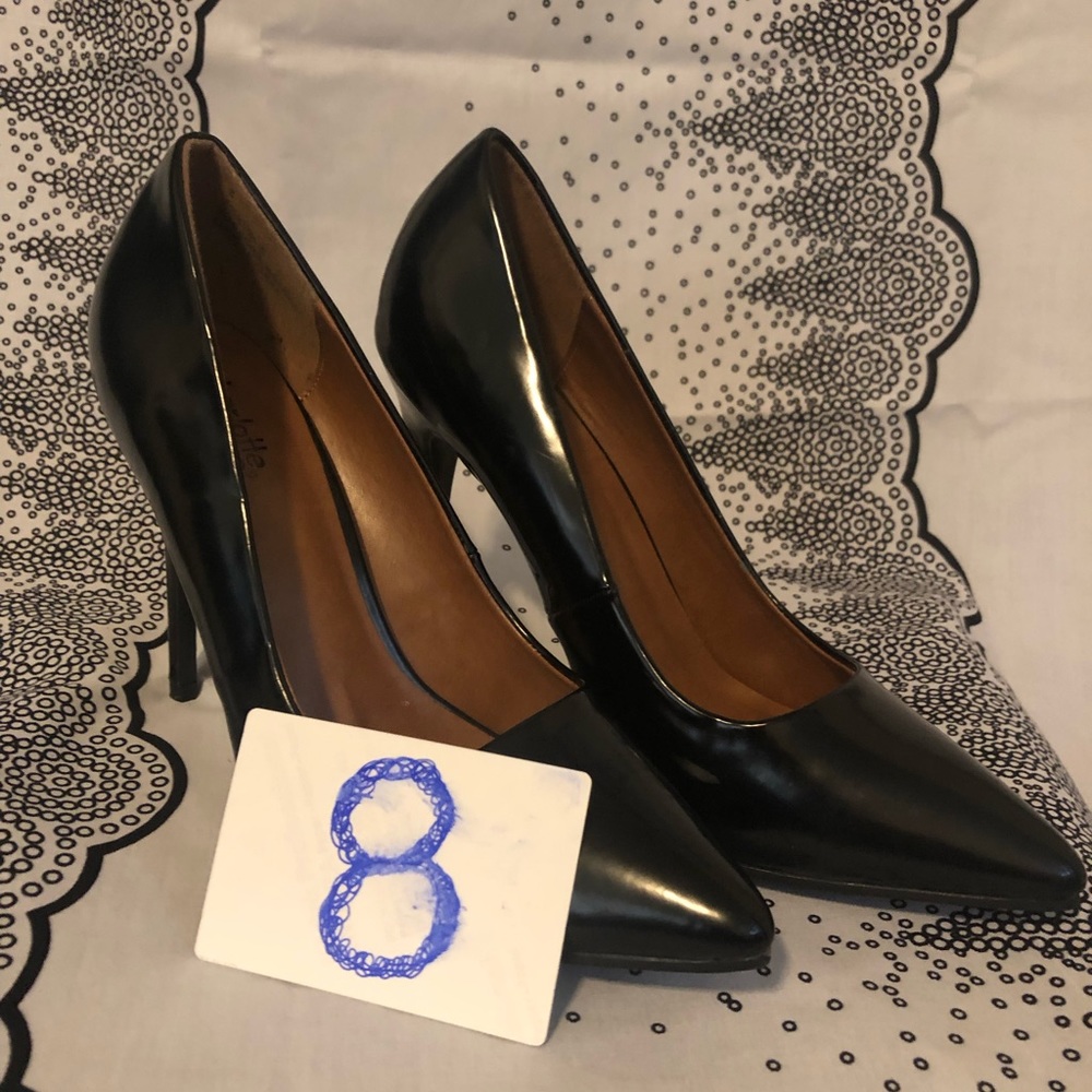 Black pointed heels